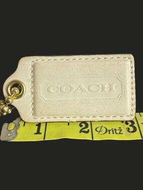 Coach XL Leather Hangtag – Cream/Offwhite (3")